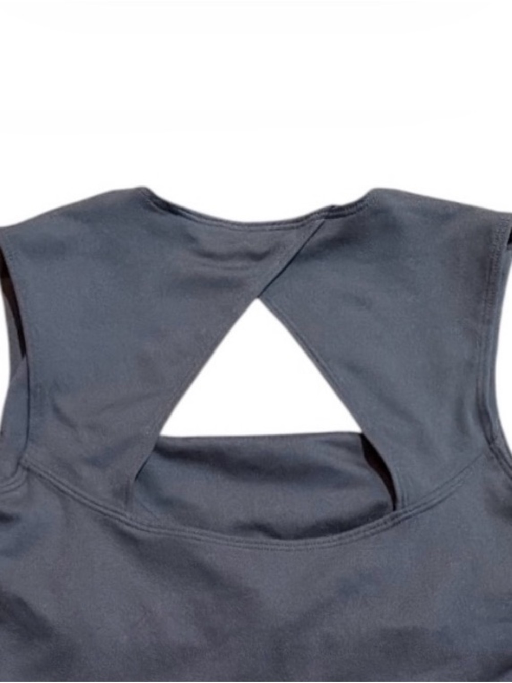 Hollister Soft Stretch Seamless Fabric Open Back Bodysuit  Gray - Picture 4 of 5